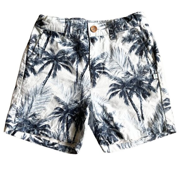 Posh Peanut Boy's Kid's Russell Blue Palm Trees Shorts - Size 5T - Picture 2 of 9